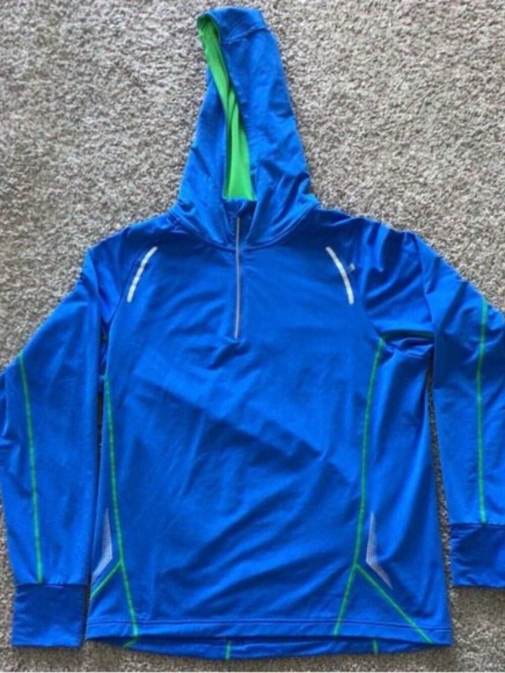 BMW Blue and Green Zip Up Sweater